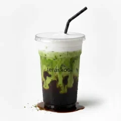 matcha milk aren foam